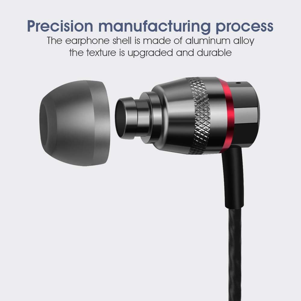 HIFI WALKER A1, in Ear Kopfhörer Kabel mit Mikrofon und Lautstärkeregler HiFi Stereo Geräuschisolier