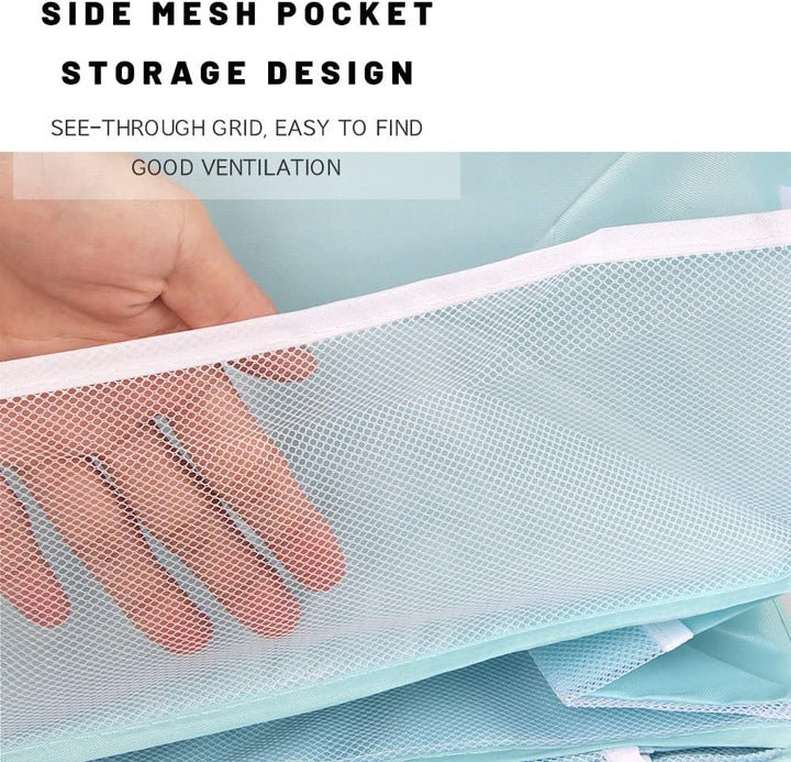 XiXiRan Hängeregal Kleiderschrank, 4 Fächer Hängender Organizer Schrank, mit 12 Netzseitentaschen fü