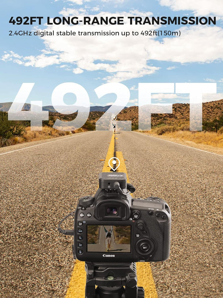 SYNCO Lavalier Mikrofon Wireless G1(A1) Pro, Ansteckmikrofon mit Ladekoffer One-Touch Rauschunterdrü