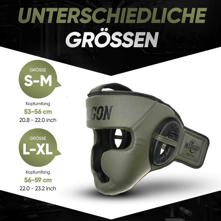MADGON Premium Kopfschutz, Boxhelm mit Perfekter Sicht und maximalem Schutz, Gesichtsschutz für Kamp