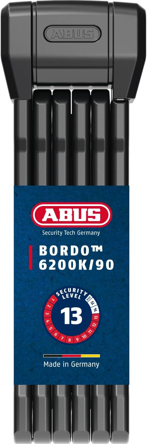 ABUS Faltschloss Bordo 6200K 90 SH - Flexibles Fahrradschloss mit Halterung - Schlosskörper lässt Si
