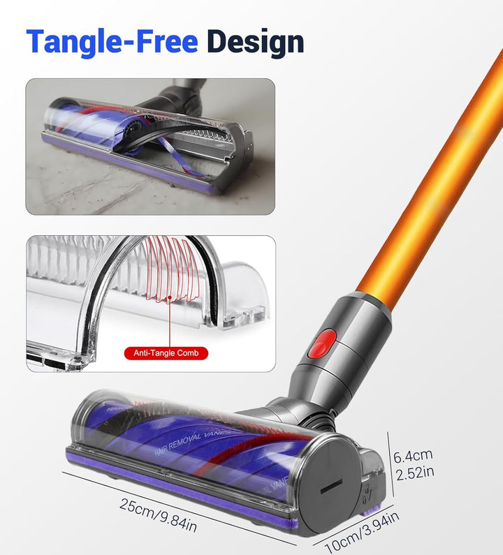 DAMAIYI Anti-Verwicklungs-Bürste kompatibel für Dyson Staubsauger V7, V8, V10, V11, V15 - Hochdrehmo