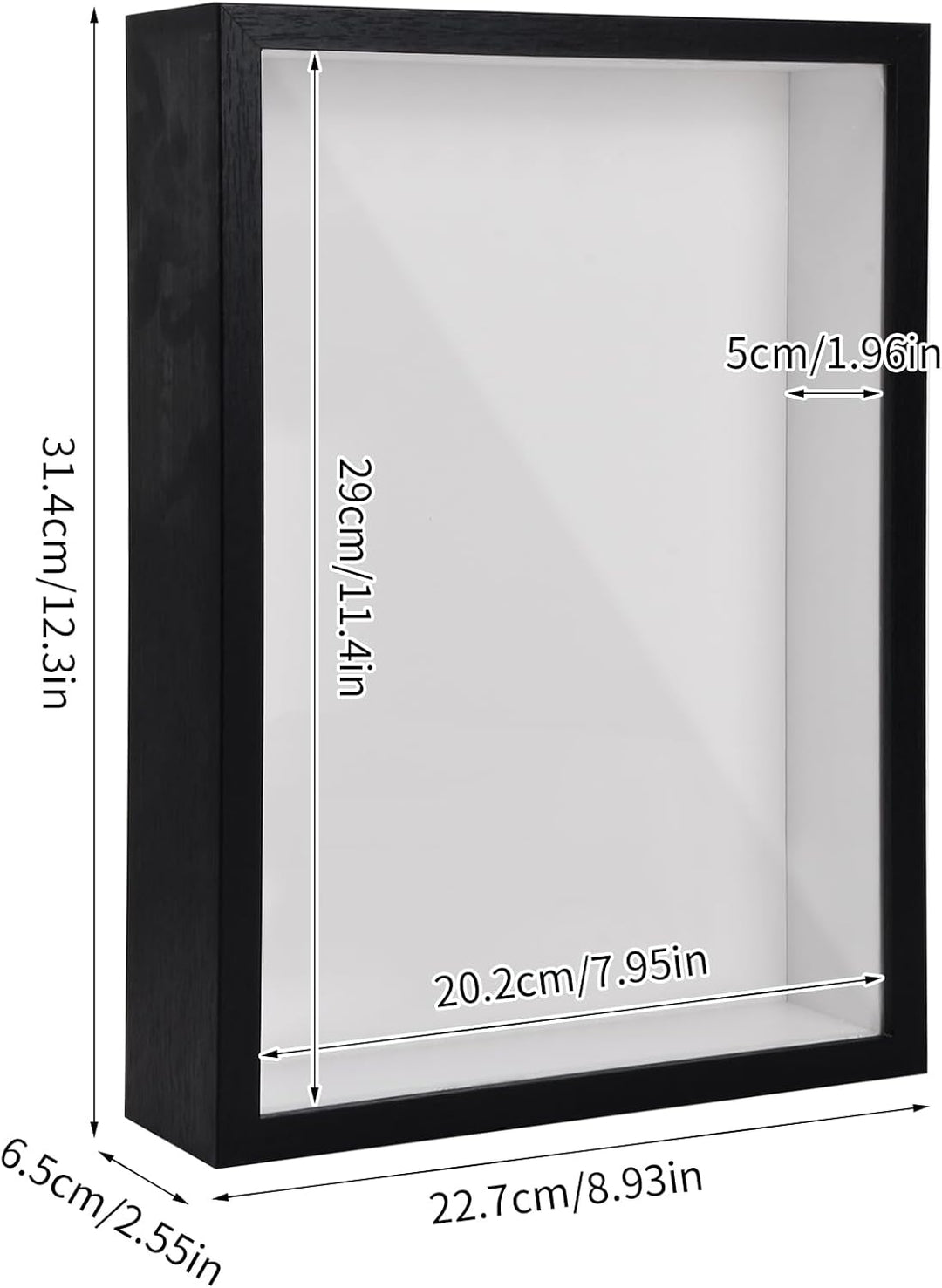 3D Bilderrahmen zum Befüllen A4, Schattenbox Vitrine Rahmen, 3D Tief Objektrahmen mit Transparente A