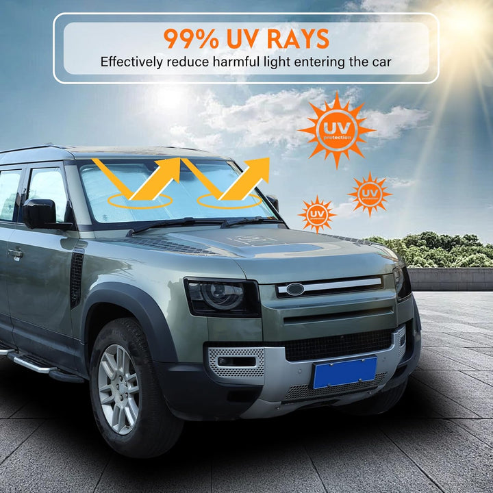 DIYUCAR Auto-Sonnenschutz – blockiert UV-Strahlen, Sonnenblende, Frontscheiben-Sonnenschutz, faltbar