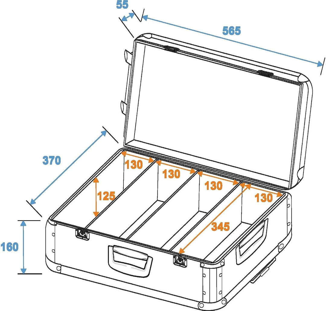 ROADINGER CD-Case schwarz 120 CDs mit Trolley | CD-Case mit schwarzem Aluminiumgehäuse und Teleskopg