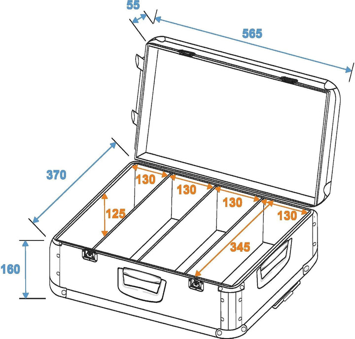 ROADINGER CD-Case schwarz 120 CDs mit Trolley | CD-Case mit schwarzem Aluminiumgehäuse und Teleskopg