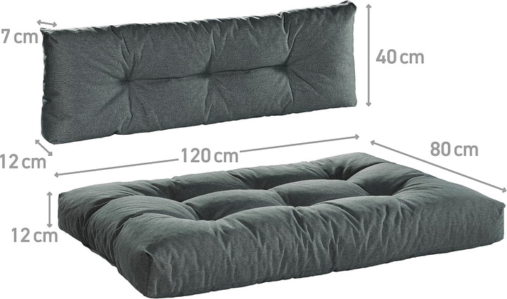 Traumnacht Outdoor Palettenauflage mit Schaumstoffstäbchen gefüllt, Palettenkissen, Palettenpolster