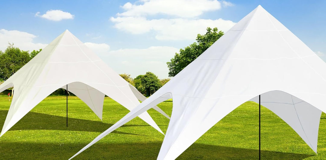 CLP Sternzelt 12M | XL-Sternzelt Für Den Garten I Event-Zelt Mit 12 Meter Durchmesser, Farbe:weiss,