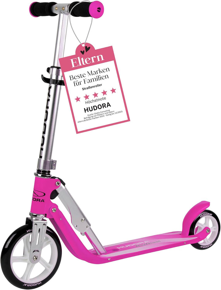 HUDORA Little BigWheel Scooter - Sicherer Aluminium-Roller für Kinder ab 3 Jahren - Höhenverstellbar