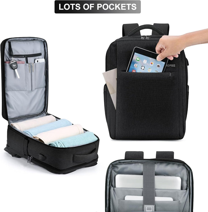 HOMIEE Handgepäck Rucksack Herren, Laptop Rucksack 15,6 Zoll Reiserucksack Travel Backpack Business