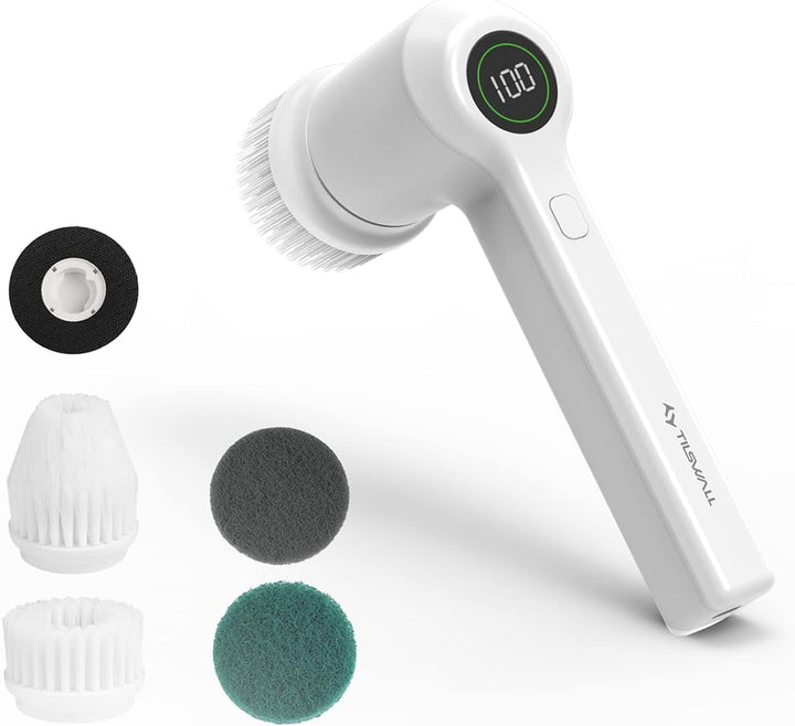 TILSWALL M4 Elektrische Reinigungsbürste mit LED-Anzeige, 60 W 7,4 V wiederaufladbare kabellose elek