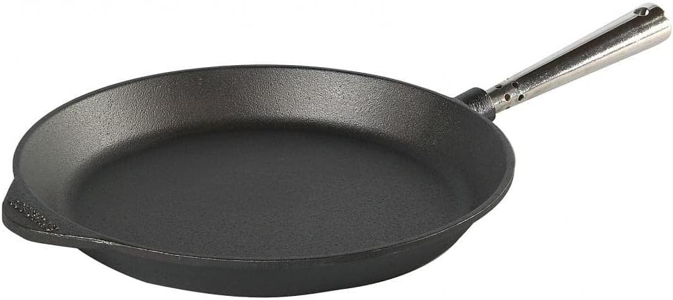 Bratpfanne 26 cm. Edelstahlgriff. Auf allen Herdarten, Ofen, Grill & offenem Feuer einsetzbar