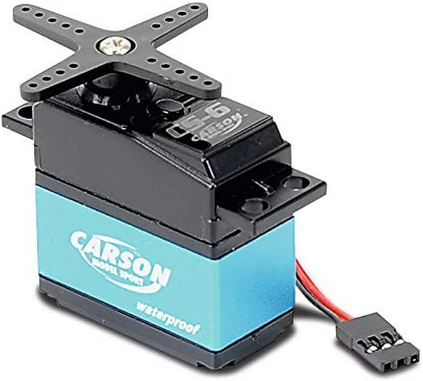 Carson 500502041 - Servo CS-6 Waterproof MG/ 6kg / JR, Blau CS-6 6kg/JR Stecker (waterproof), CS-6 6