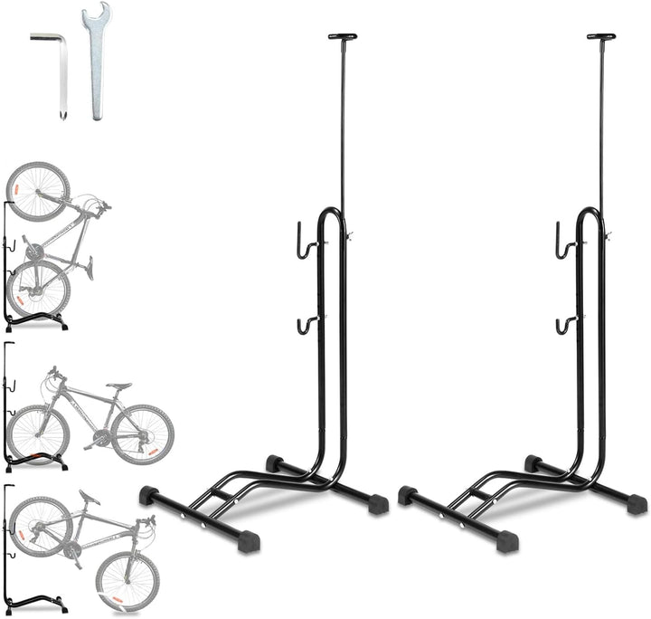 Daromigo Fahrradständer Boden, 2 Stück 3 in 1 Fahrradhalterung Höhenverstellbaren, Radständer für 29