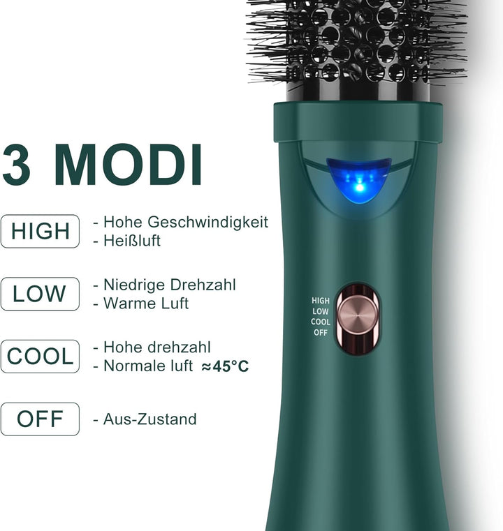 One-Step Warmluftbürste Föhnbürste, PARWIN PRO BEAUTY Rundbürstenföhn, 4 in 1 Rund Haartrockner lock