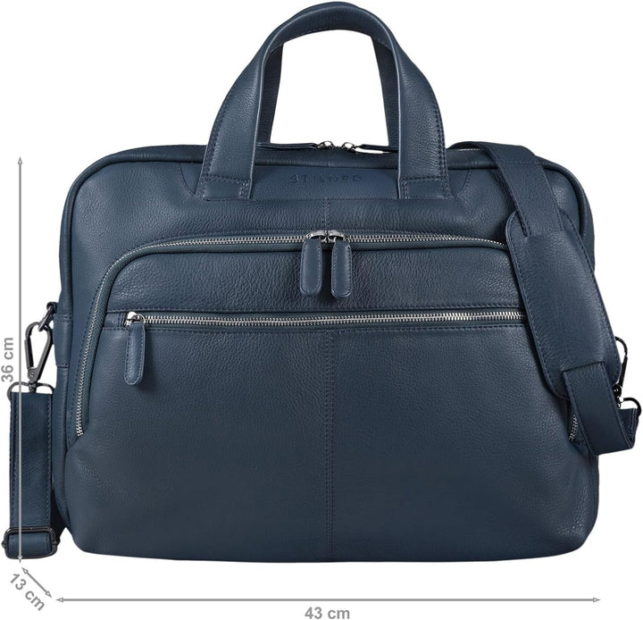 STILORD 'Lias' Echtleder Umhängetasche für Herren - Stilsicher ins nächste Meeting Navy - Blau, Navy