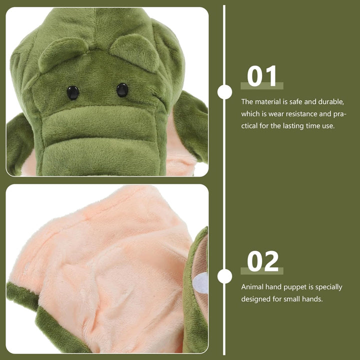 Alipis Krokodil-Handpuppen Ausgestopfte Krokodil-Handschuhe Geschichtenerzählpuppe Plüsch-Drachen Os