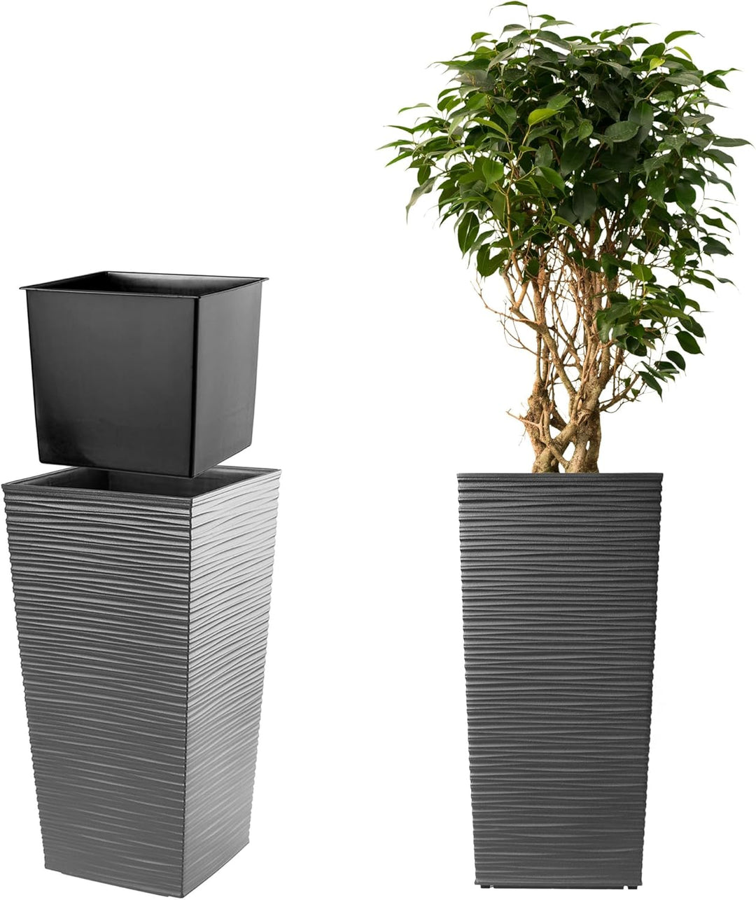 KADAX Blumentopf, Blumenkübel aus Kunststoff, Pflanzkübel für Blumen, Innen- und Aussenbereich, Gart