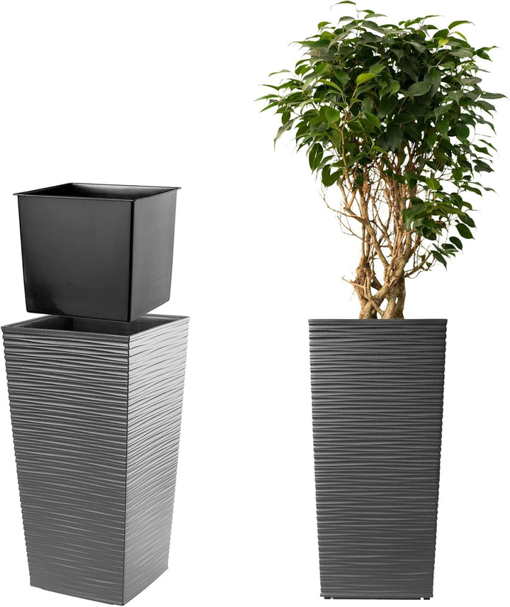 KADAX Blumentopf, Blumenkübel aus Kunststoff, Pflanzkübel für Blumen, Innen- und Aussenbereich, Gart