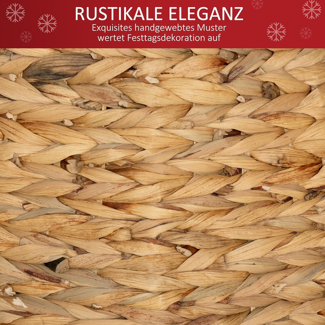 HOMCOM Weihnachtsbaumrock Ø 60 cm Weihnachtsbaum Kragen aus Wasserhyazinthe, Weihnachtsbaumkorb für