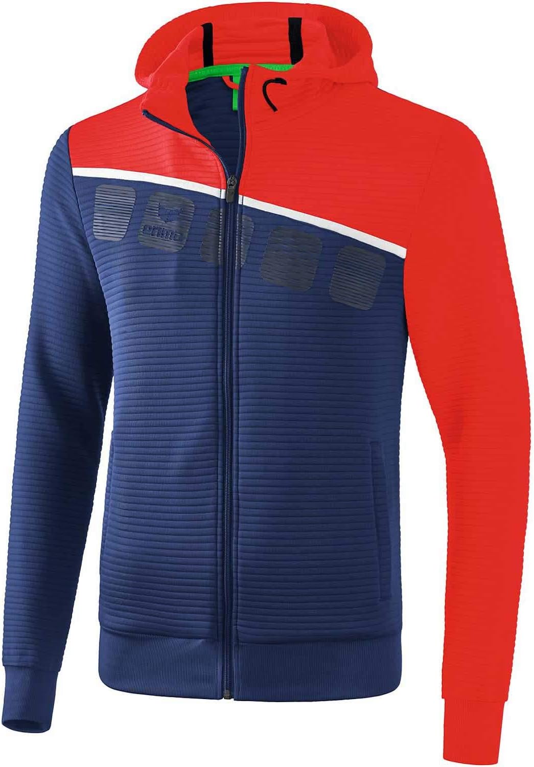 Erima 5-C Trainingsjacke mit Kapuze Herren S new navy/rot/weiss, S new navy/rot/weiß