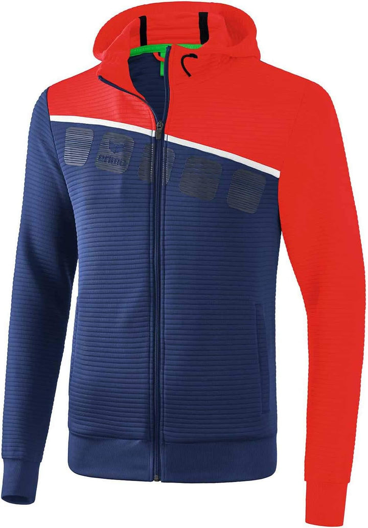 Erima 5-C Trainingsjacke mit Kapuze Herren S new navy/rot/weiss, S new navy/rot/weiß