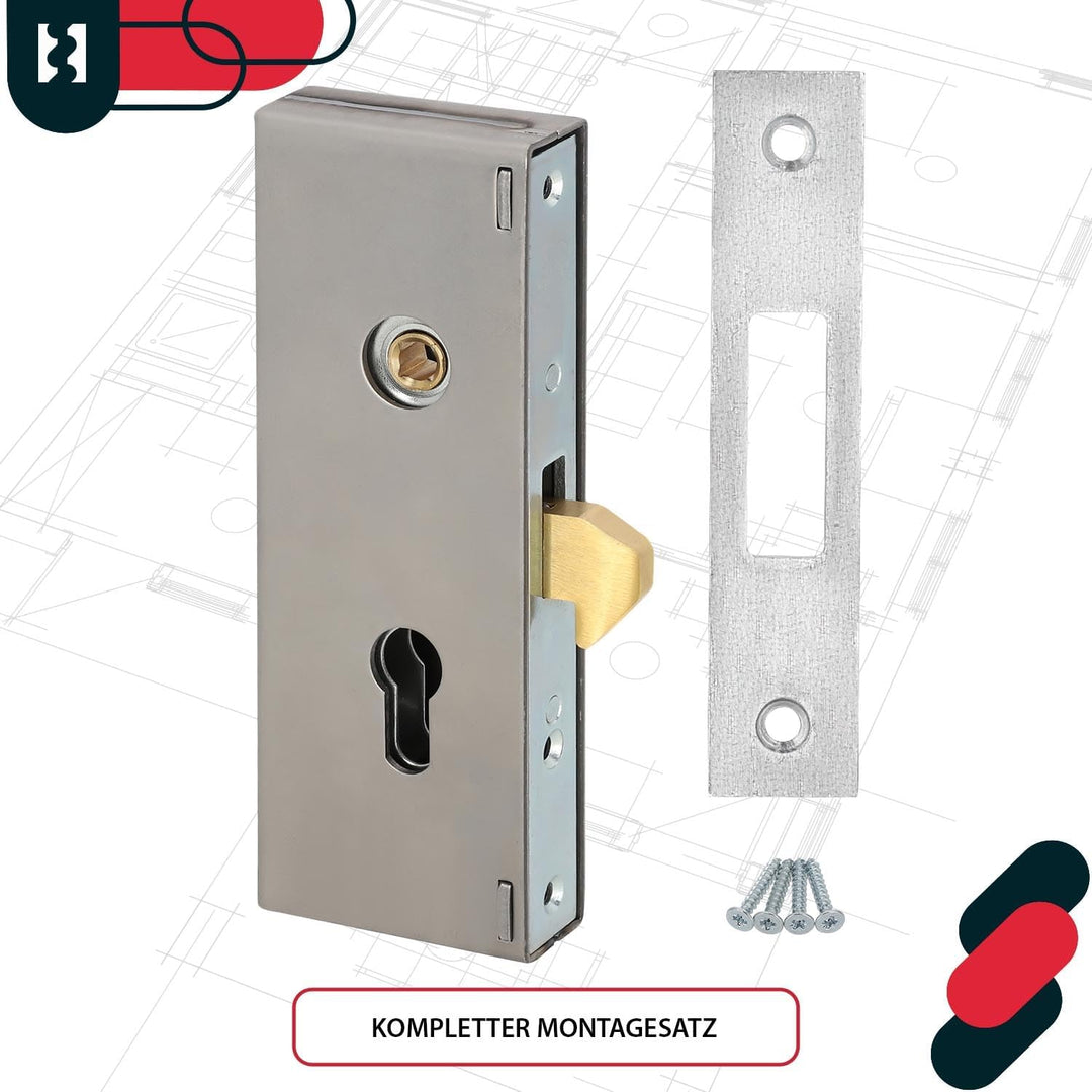 KOTARBAU® Hakenschloss Schiebetore Einsteckschloss 72/30 Schlosskasten Schiebetürschloss Hakenfallen
