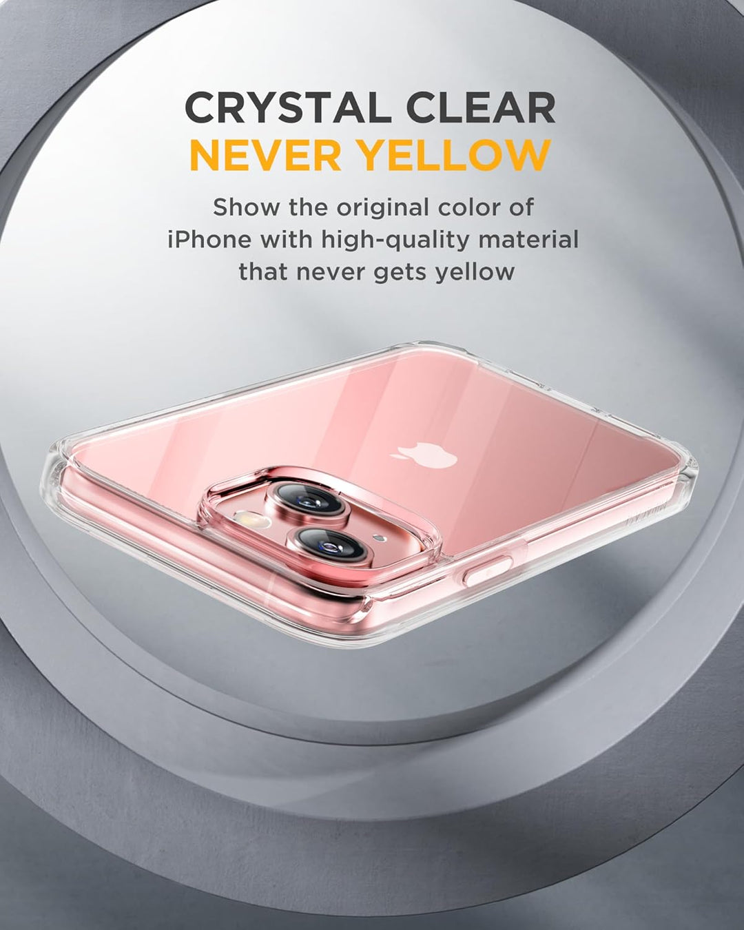 Miracase 360 Grad für iPhone 15 Hülle mit Eingebaut Glas Schutzfolie und Kameraschutz, Stossfest Kom