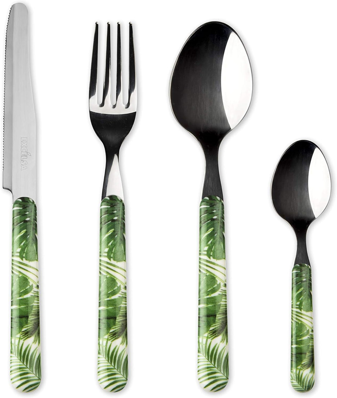Excelsa Foliage Besteck-Set, 24-teilig, Edelstahl 18/0, Foliage