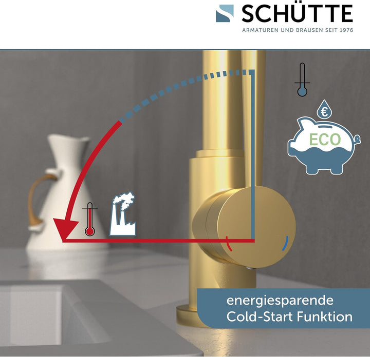 SCHÜTTE 79167 Küchenarmatur Cornwall, 360 Grad schwenkbarer Wasserhahn Küche, Mischbatterie für die