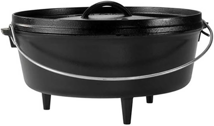 Lodge Camp Dutch Oven L12CO3, flach Topf, schwarz, mit Füssen