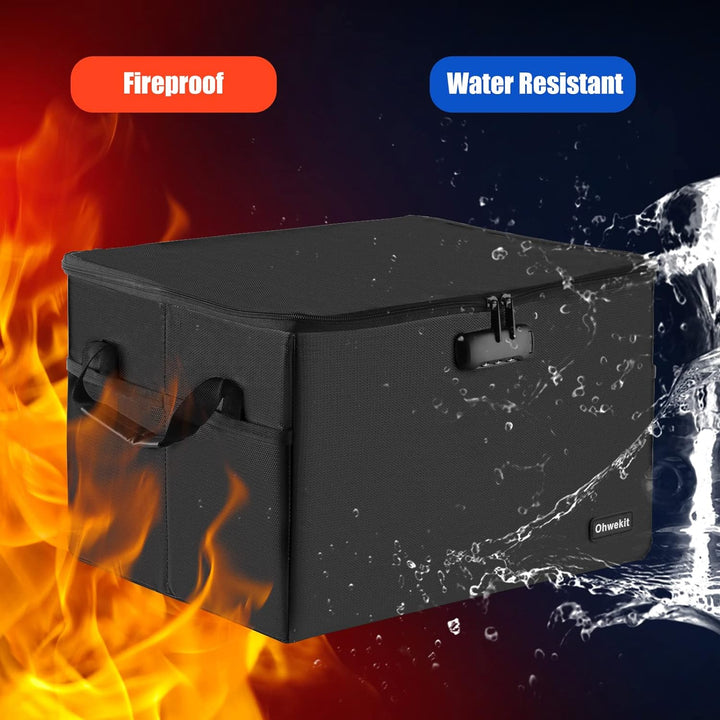 Grosse (409 x 322 x 270 mm) Feuerfeste Geldkassette (2000℉), Wasserdichte und Feuerfeste Dokumentenb