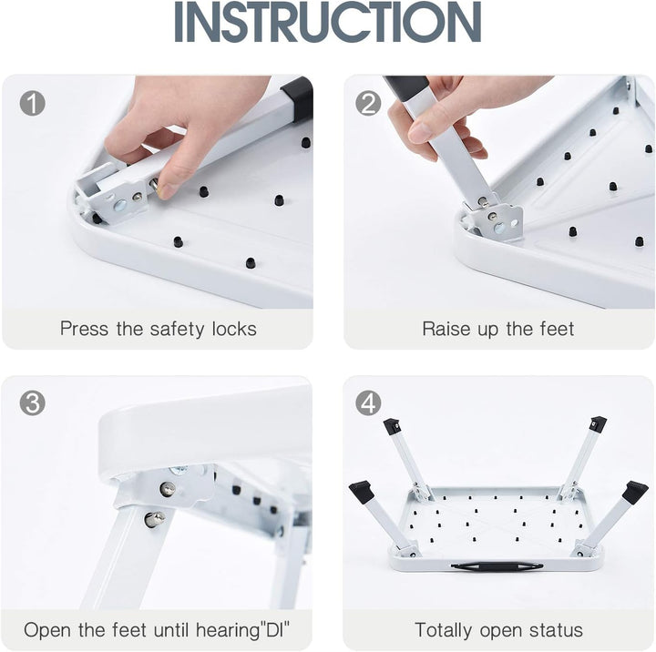 KINGRACK Tritthocker, Trittstuhl, zusammenklappbar, einstufige Leiter mit Rutschfester Gummimatte, L