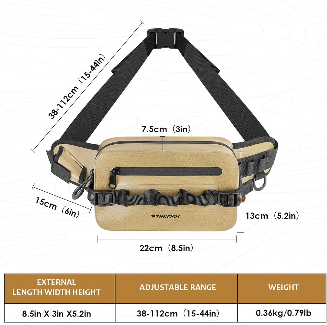 THKFISH Angeltasche Wasserdicht Hüfttasche IPX8, Bauchtasche Wasserdicht mit Luftdichtem Reissversch