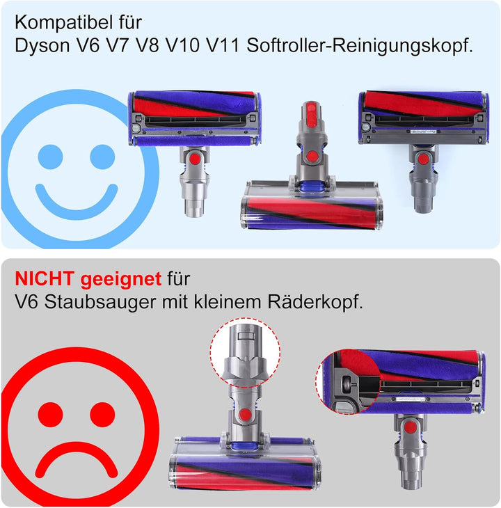 Rad Rollen Weichen Plüschstreifen Ersatz für Dyson V6 V7 V8 V10 V11 Staubsauger Ersatzteile Soft Rol