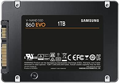 Samsung MZ-76E1T0B/EU 860 EVO 1 TB SATA 2,5" Interne SSD, Festkörper-Laufwerk, Schwarz