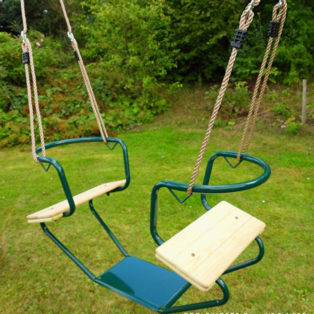 Loggyland Doppelschaukel Schiffsschaukel Schaukel für 2 Kinder (grün), Grün
