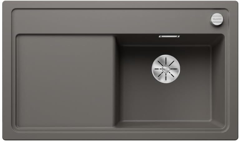 BLANCO ZENAR 45 S | SILGRANIT vulkangrau | Einbauart: Einbau von Oben | Hauptbecken links | mit Abla