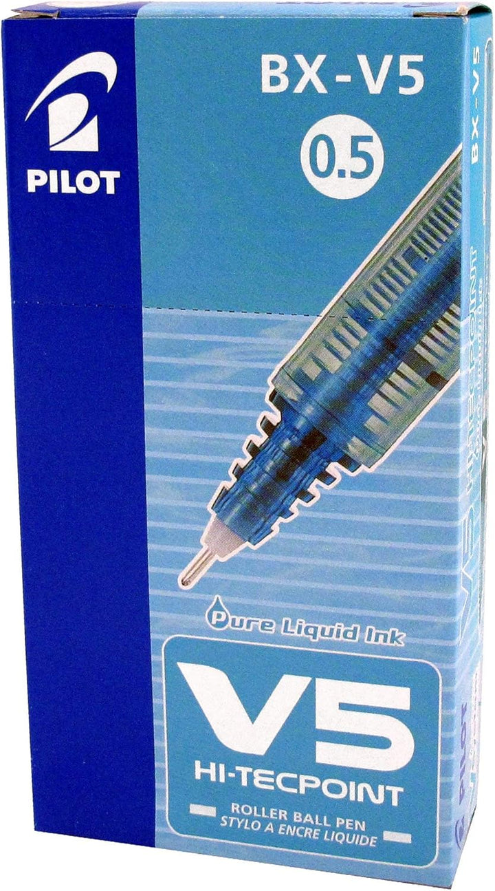 Pilot V5 Hi-Tecpoint Tintenroller (Nadelspitze, Flüssigtinte) 12 Stück blau blau 1 stück (12er Pack)