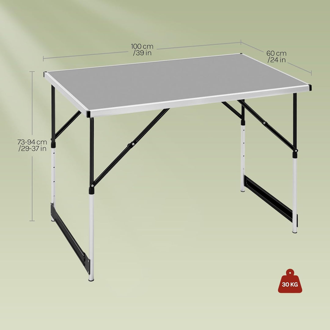 WOLTU® Campingtisch Klapptisch Gartentisch Arbeitstisch Balkontisch höhenverstellbar Aluminium Stahl