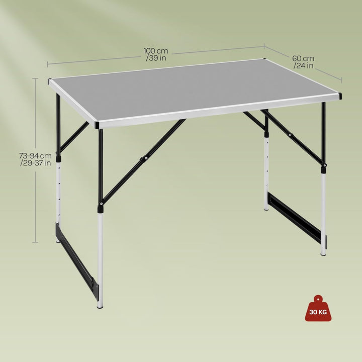 WOLTU® Campingtisch Klapptisch Gartentisch Arbeitstisch Balkontisch höhenverstellbar Aluminium Stahl