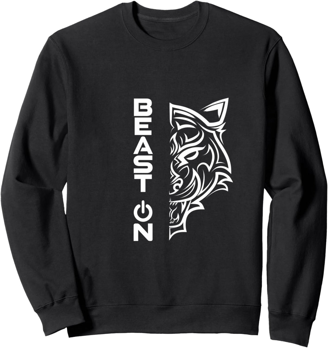 Tiger | Fitness Beast ON | GYM Motivation Fitness Sprüche Sweatshirt
