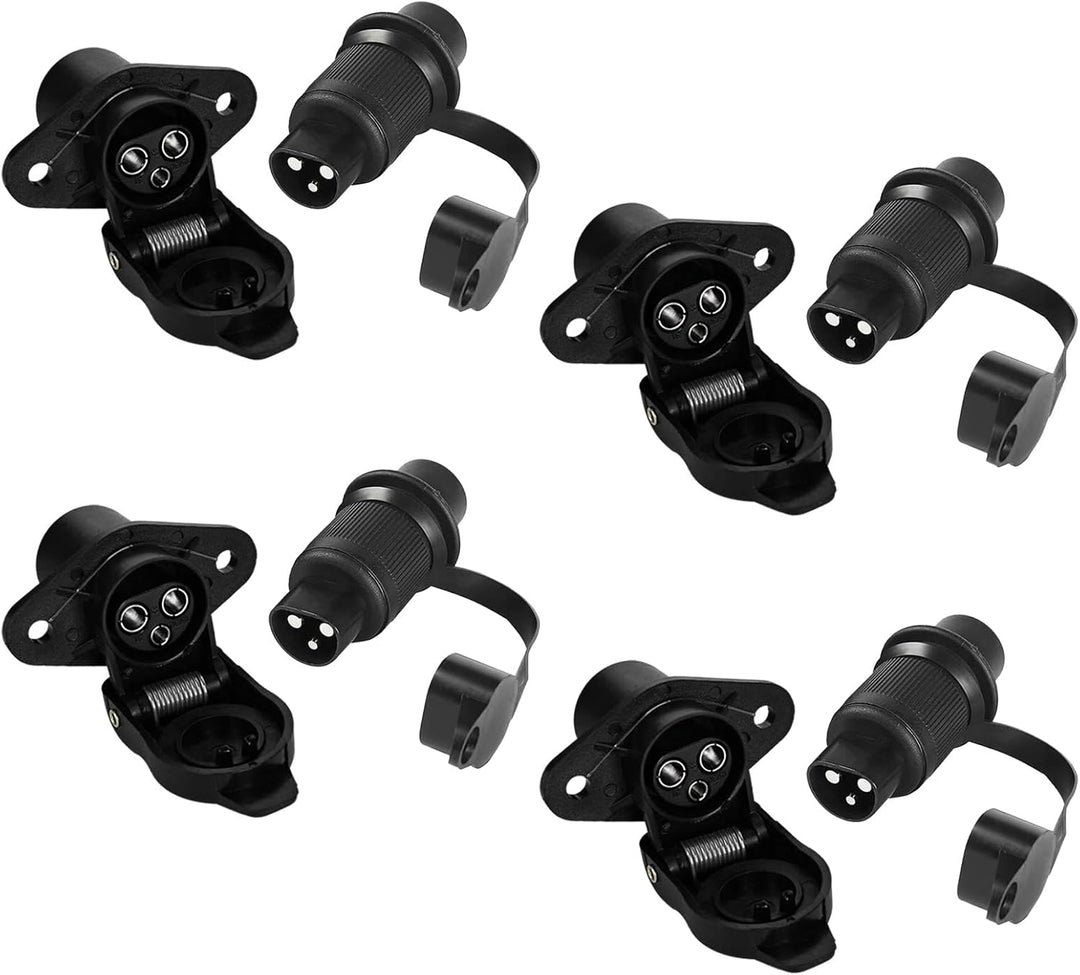 4 Stück Stecker 3 Polig und Steckdose 3 Polig,3 Polig Traktor Stecker Steckdose 12V,Anhänger Stecker