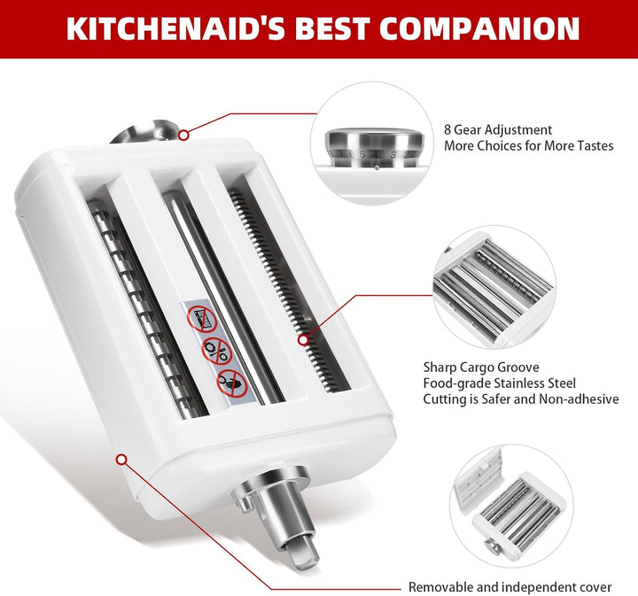 3-in-1-Nudelmaschinen-Aufsatz für alle KitchenAid-Küchenmaschinen,kitchenaid zubehör inkl. Nudelblat