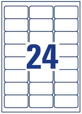 Avery L6141-20 Etiketten für Laserdrucker stark klebend 63,5 x 33,9 mm 480 Stück Weiss