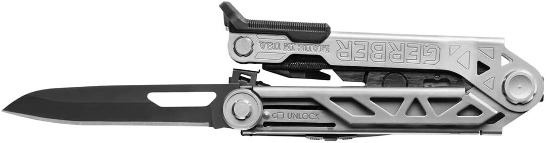 Gerber Multifunktionswerkzeug mit Taschenclip, Einhandöffnung, 14 Funktionen und Nylon-Scheide, Cent
