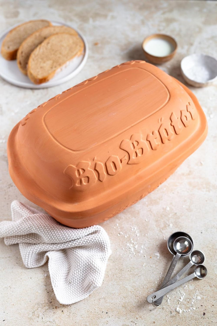 MÄSER 934115 Bio-Bräter Tontopf mit Deckel, fasst ca. 4,5 L, Keramik Topf für schonendes, fettfreies