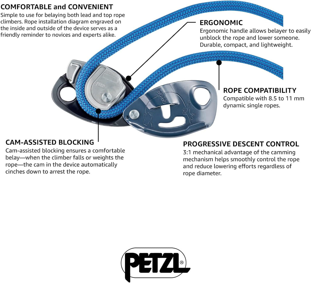 PETZL Unisex Grigri Sicherungsgerät Einheitsgrösse Blau, Einheitsgrösse Blau