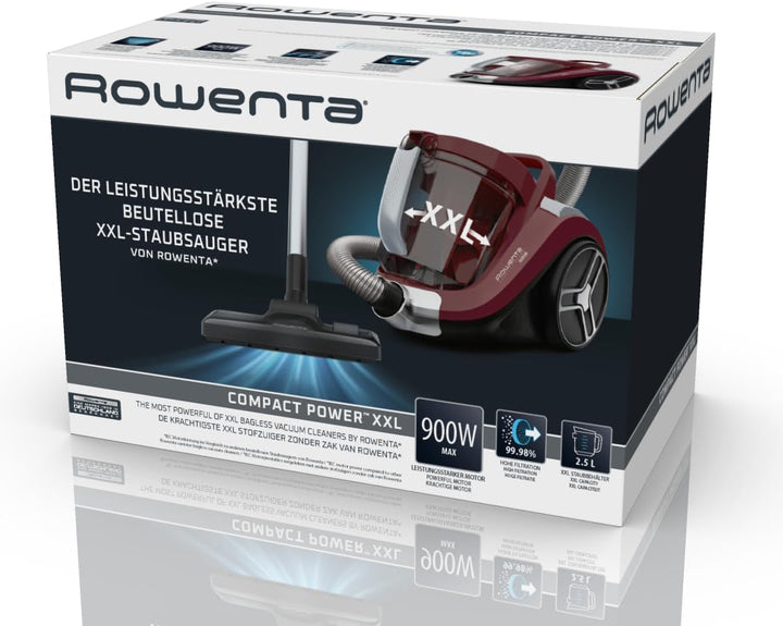 Rowenta RO4B23 Compact Power XXL Classic beutelloser Bodenstaubsauger | 900 Watt | 3-stufiges Filter