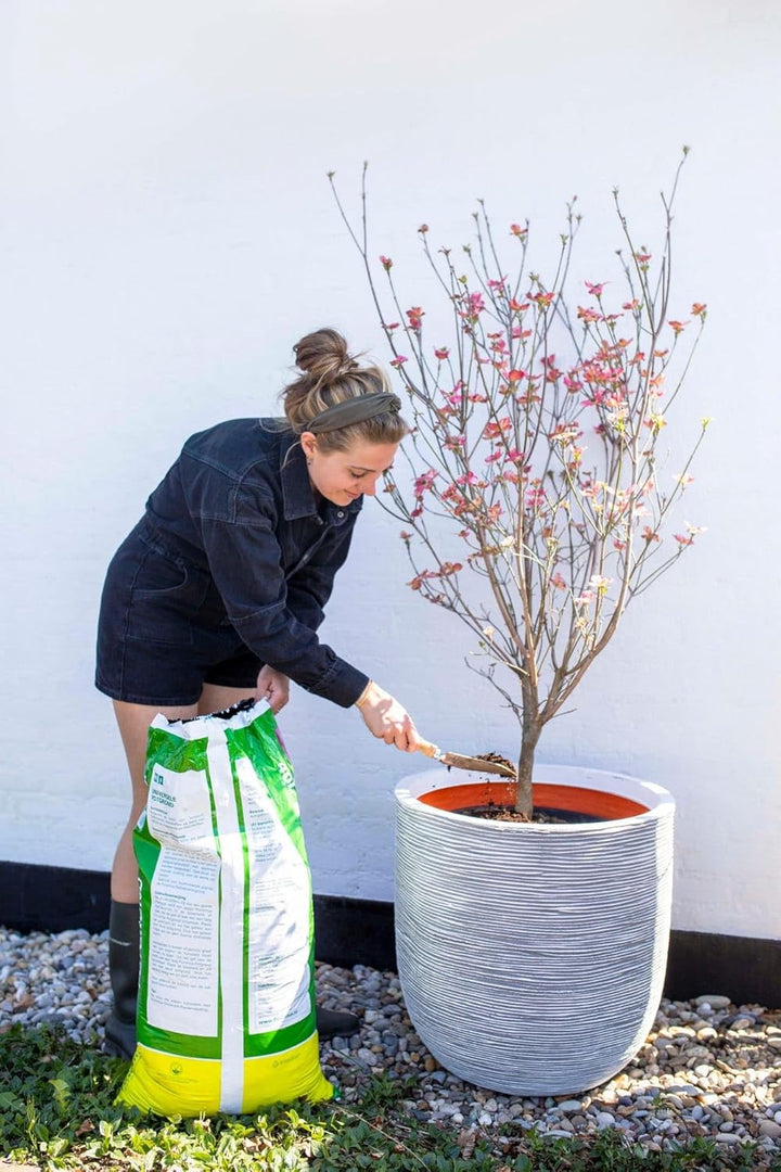 Capi Europe - Blumentopf Kugel Rib NL - 55x53 - Dunkelgrau - Öffnung Ø46 - Blumentopf für den Innen-